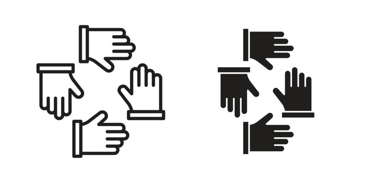 Collaboration icon logo vector. Set of line icons. flat designs