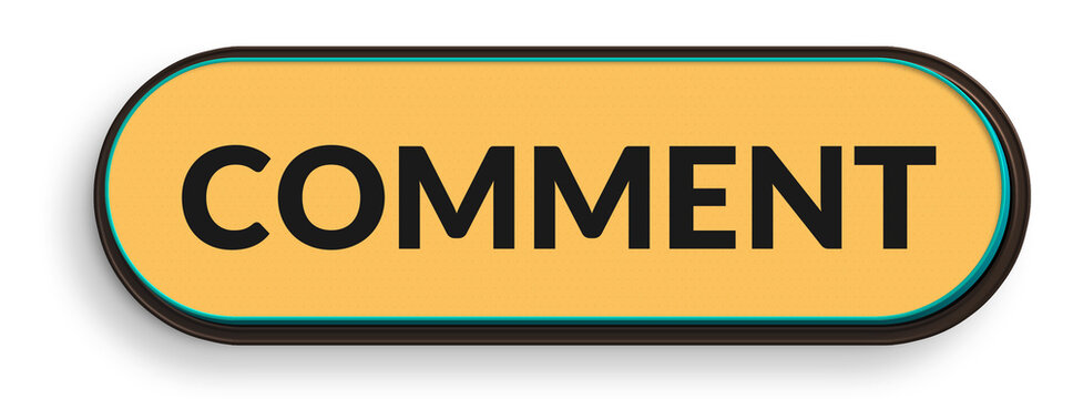Modern comment button glossy rounded ui element for social media interaction isolated on transparent background png
