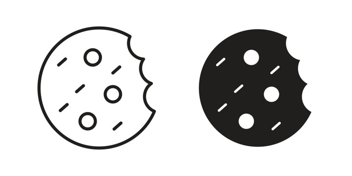 Cookie icon logo vector. Set of line icons. flat designs