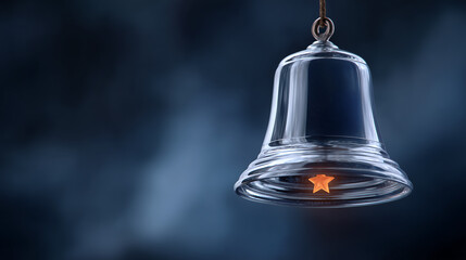 Obraz premium Glass Bell Hanging with a Small Star Inside