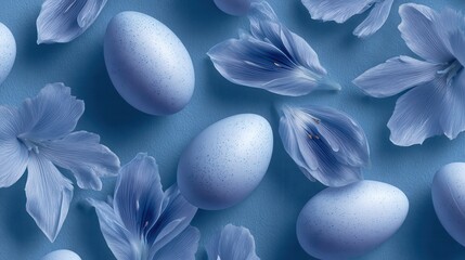 Obraz premium spring petal easter blue on a blue background