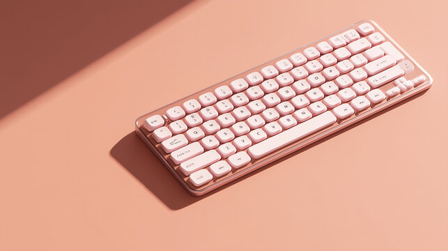 a keyboard on a solid background, clean modern composition