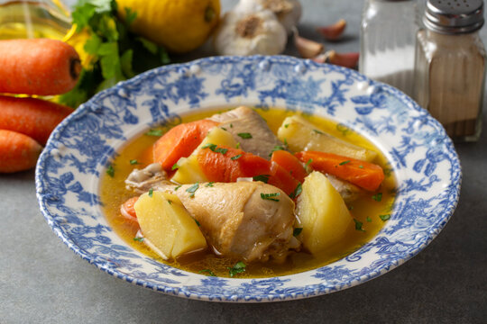 Traditional Turkish Chicken Stew with Potatoes and Carrots - Tavuk Haslama