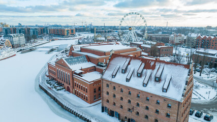 Winter Gdańsk. Drone photos. Winter 2026.  © Bogumił Dłubek