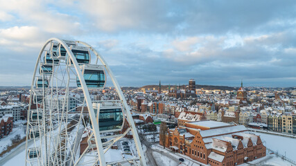 Winter Gdańsk. Drone photos. Winter 2026.  © Bogumił Dłubek