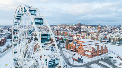 Winter Gdańsk. Drone photos. Winter 2026.  © Bogumił Dłubek