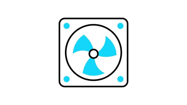 Exhaust Fan Animated Icon Video