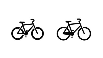 Obraz premium Two black bicycle icons with minor variations simple silhouette
