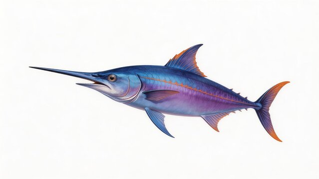 Colorful swordfish illustration