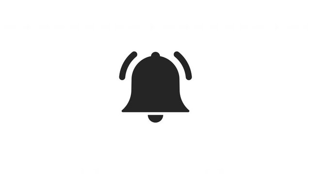 Notification alert reminder black bell ring animation icon graphic