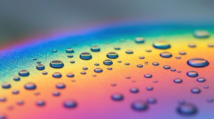 Fototapeta premium Optical path curves rainbow spectrum light refraction water droplets colorful gradient surface macro photography natural prism effects