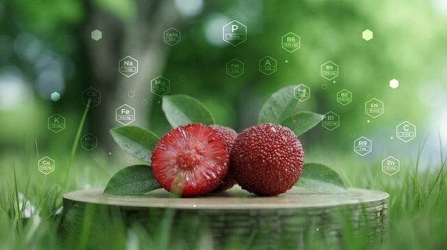 Yangmei nutrition facts Chinese bayberry Myrica rubra red fruit