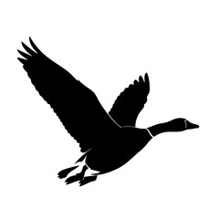 Fototapeta premium flying goose silhouette vector icon on white background 
