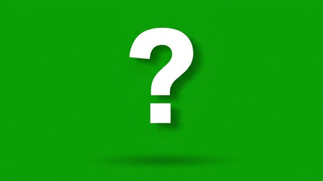 A video showcasing a large question mark on a green background for business presentations and educational content