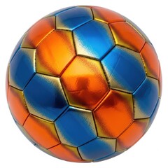 Fototapeta premium A close-up of a blue and orange soccer ball