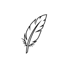 Obraz premium Black and White Feather Illustration.