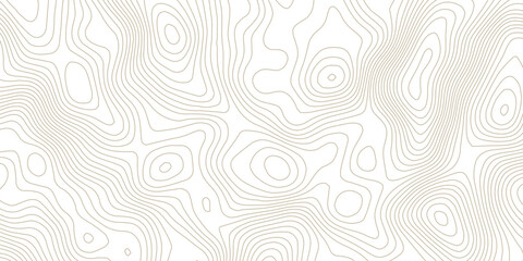 Obraz premium Abstract Topographic Contour Pattern with Flowing Organic Beige Lines, Minimalist Elevation Map Inspired Design and Seamless Vector Background for Cartography.