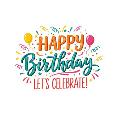 Obraz premium Colorful Happy Birthday Celebration Greeting Card.