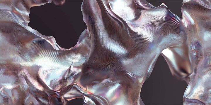 Futuristic liquid metal texture with holographic glow seamless pattern for modern branding and tech design.