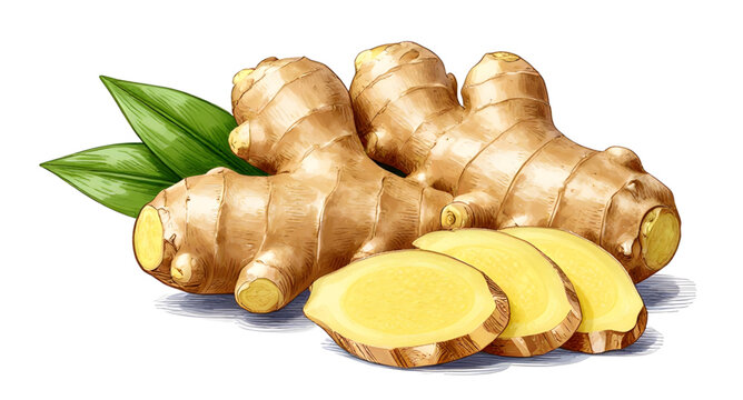 spice, ginger, root, food, fresh, organic, natural, herbal, ingredient, cooking, kitchen, vegetable, nutrition, healthy, plant, vector, isolated