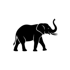 Obraz premium Silhouette of an Elephant Walking.
