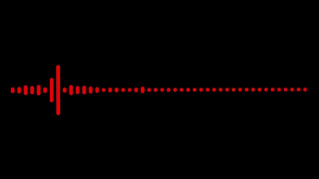 Red audio spectrum waveform animation