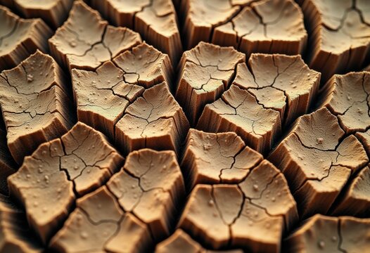 Barren Cracked Soil Top Down View Drought Effects Arid Landscape Unique Patterns Dry Conditions