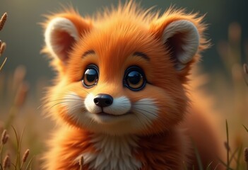 Obraz premium Dense Furry Animal Closeup Capturing Natural Warmth and Whimsical Charm
