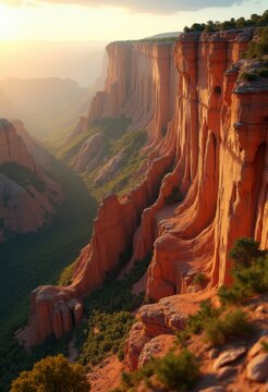 Pitted Porous Limestone Unique Pink Transitioning Geologic Landscape Terracotta Soil Formation Massive Cliffs