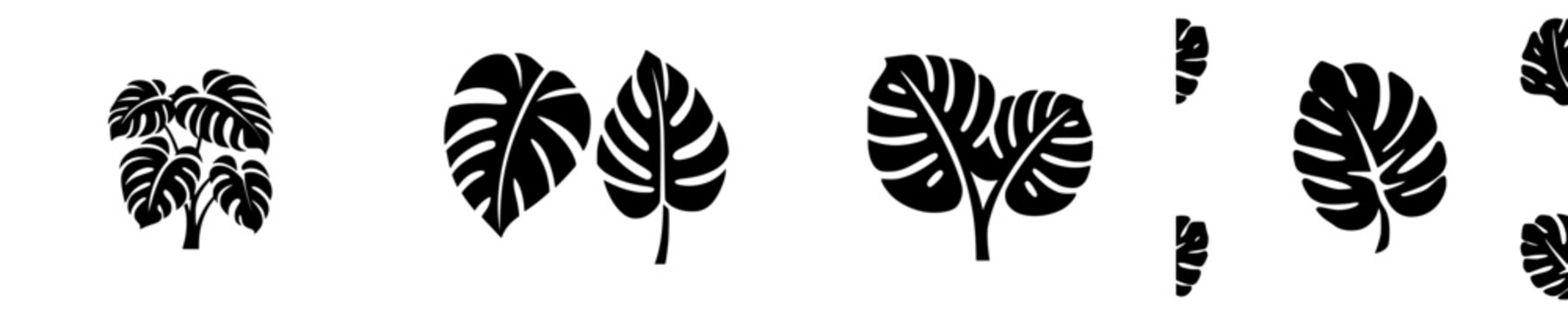 B&W Tropical Tree Silhouette
