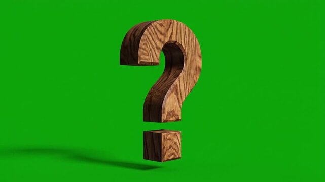A wooden exclamation mark appears on a green screen in this informative video.