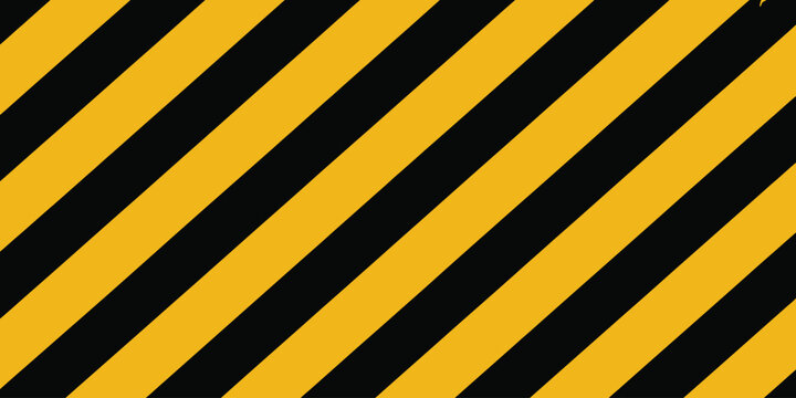 Yellow And Black Stripes, Hazard Warning Pattern Symbolizing Dangerous And Radioactive Substances, High Contrast Safety Stripe Background For Industrial Design