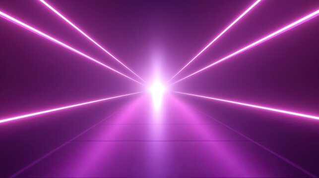 Abstract Digital Network Security with Glowing Neon Lines and Futuristic Purple Hues