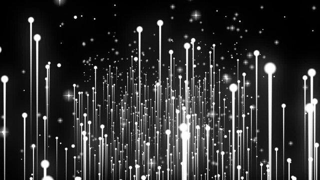 4k Sparkling particles fall on black screen, glowing magic dust overlay, seamless loop abstract glitter rain for professional video editors, wedding and celebration vfx assets for creator.