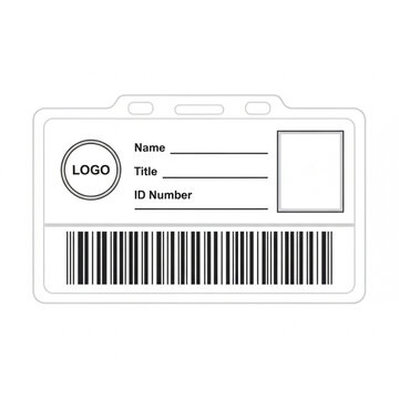 Blank Employee ID Card with Barcode.