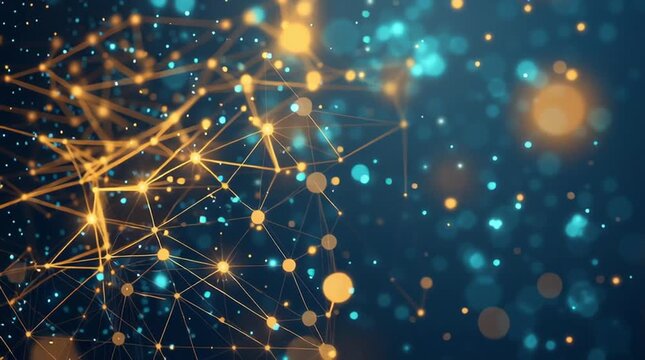 Abstract black background with Colorful circle lines. Digital future technology . Abstract business connection of lines from nodes innovation of communication in the network.