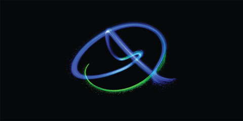 Abstract music background vector illustration featuring blue light circles and motion lines with technology icons and energy shapes on a black design wallpaper ©  EYASH