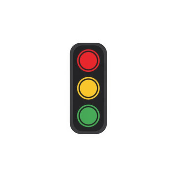 Traffic Light with Red Yellow Green Lights.