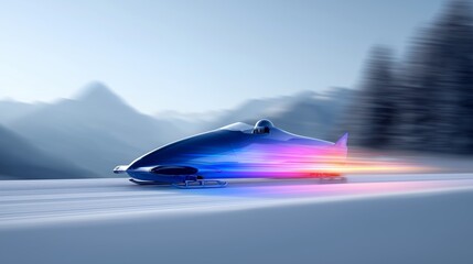 Bobsleigh banner. Bobsleigh dynamic wallpaper with colorful light trails on a dark background