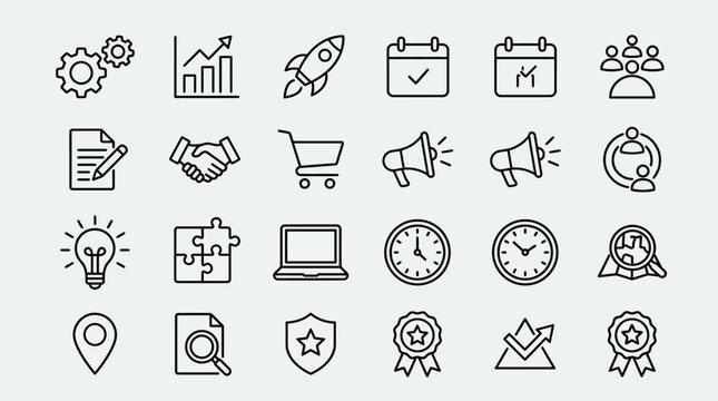 Business icons and symbols collection.