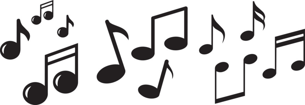 Melodic Expressions: A collection of musical notes gracefully dance across the space, inviting the viewer into the realm of sound.