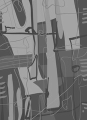 Abstract image for printing. Picture for modern interiors. The picture is painted by hand on a tablet. © neurostructure