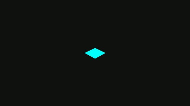 Isolated Cyan Diamond Shape on Dark Minimalist Background