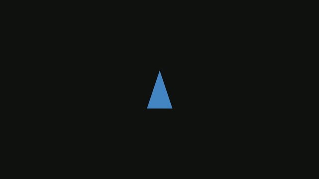 Minimalist Blue Triangle: Simple Geometric Shape on Black Canvas