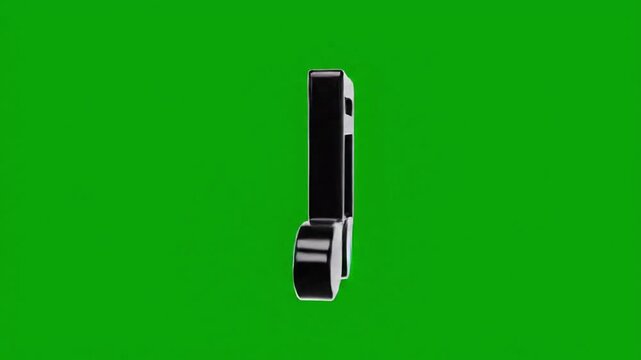 A video showcasing a 3D music note icon on a green background, symbolizing music and creativity in a digital video format.