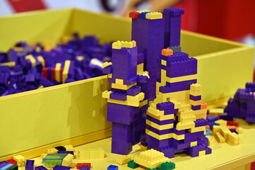 Naklejka premium Multicolored Lego blocks 
