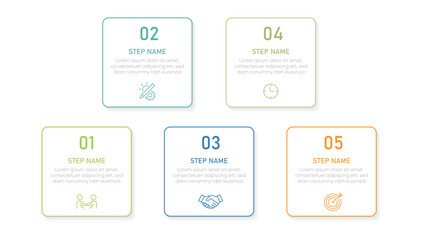 Obraz premium Business process infographic template with 5 step or options suitable for web presentation and business information.