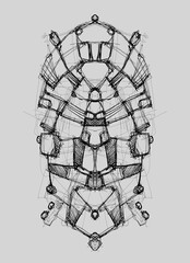 Abstract image for printing. Picture for modern interiors. The picture is painted by hand on a tablet. © neurostructure