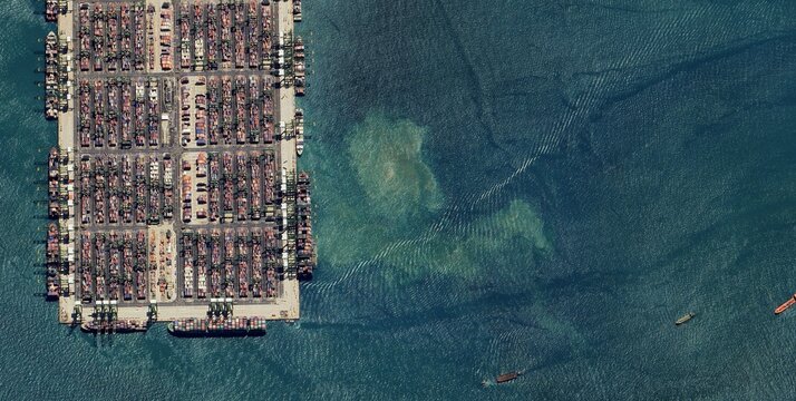 Singapore Strait Container Port Satellite Image
