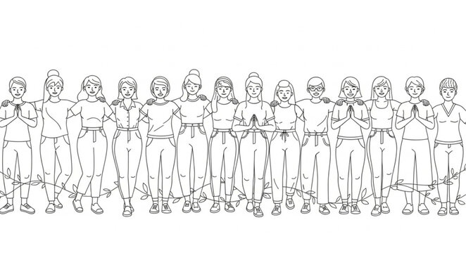 Group of Stormtroopers standing in a line illustration.